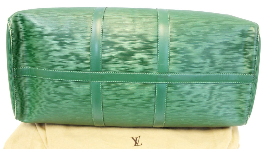 LOUIS VUITTON Epi Leather Green Keepall 50 Boston Satchel Bag