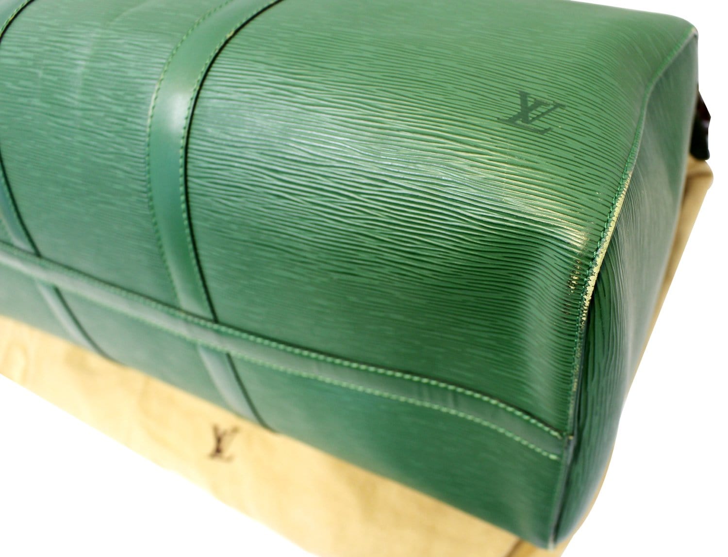 LOUIS VUITTON Epi Leather Green Keepall 50 Boston Satchel Bag