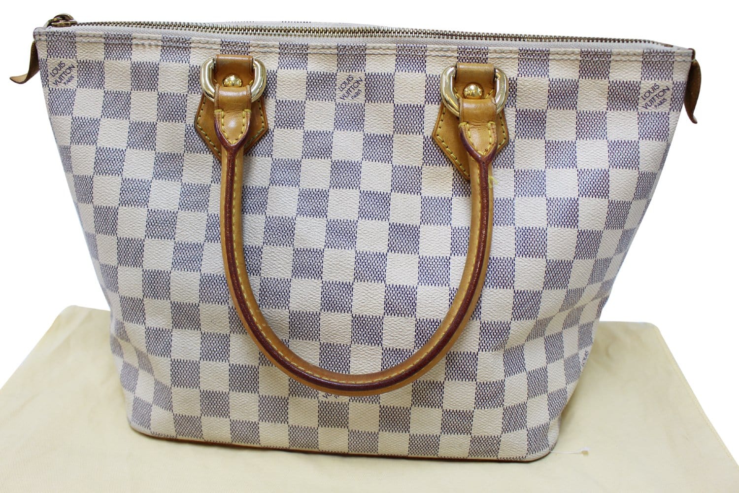 LOUIS VUITTON Damier Azur Saleya PM Tote Shoulder Bag