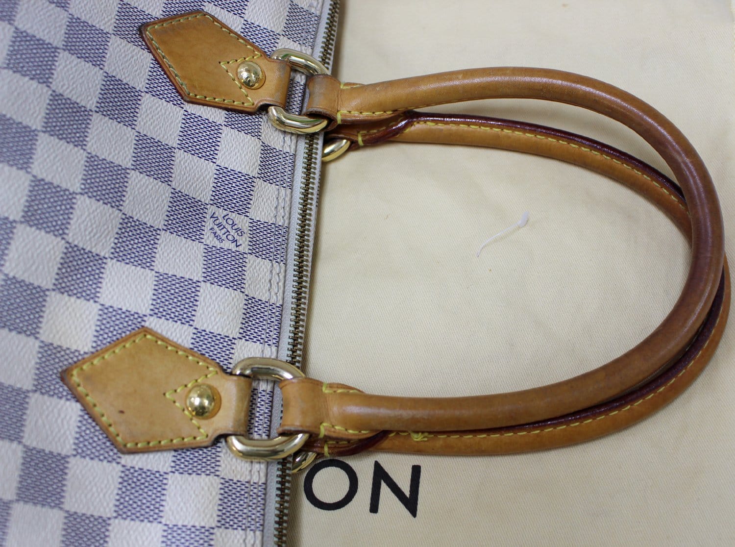 LOUIS VUITTON Damier Azur Saleya PM Tote Shoulder Bag