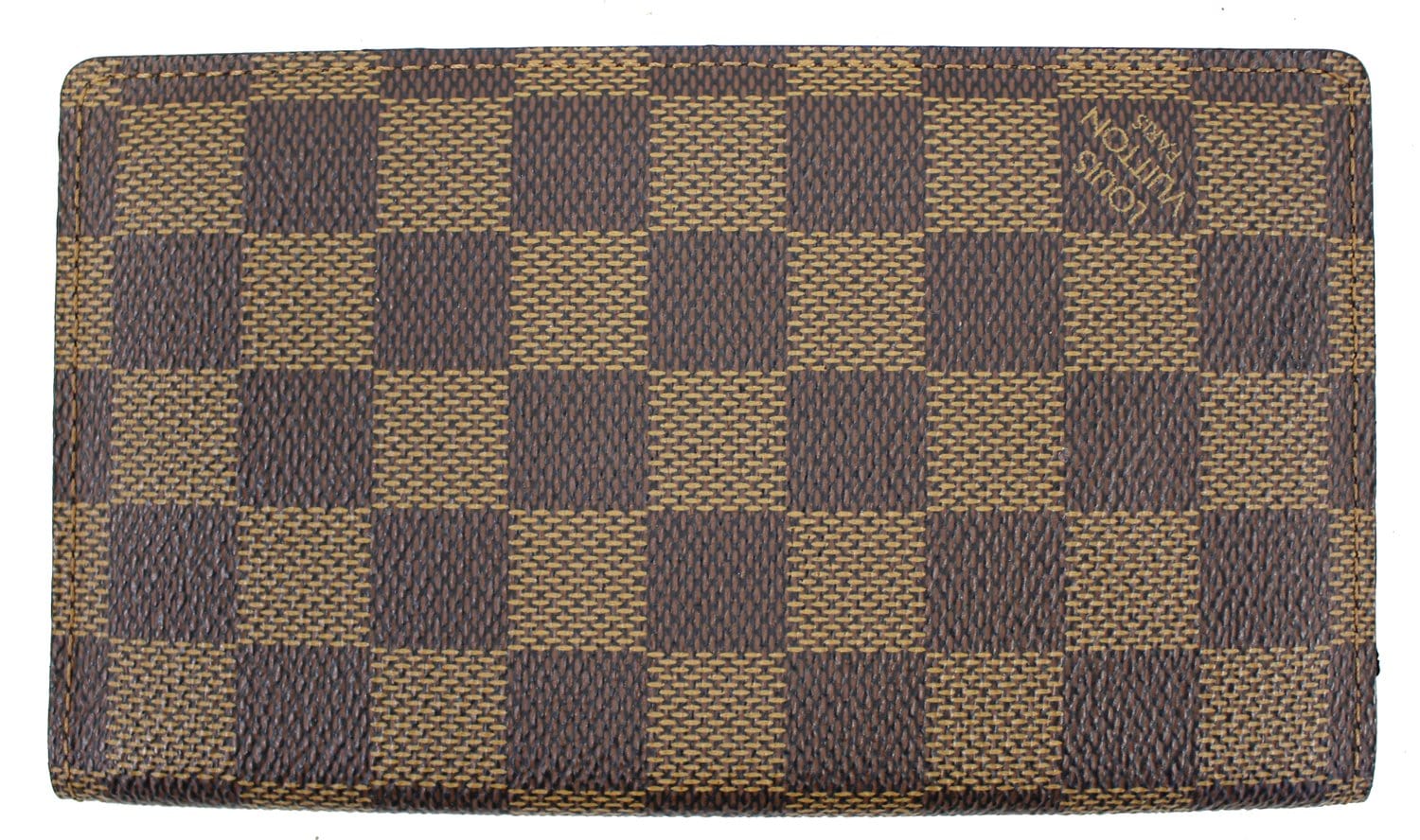 LOUIS VUITTON Damier Ebene Checkbook Cover Card Holder Wallet