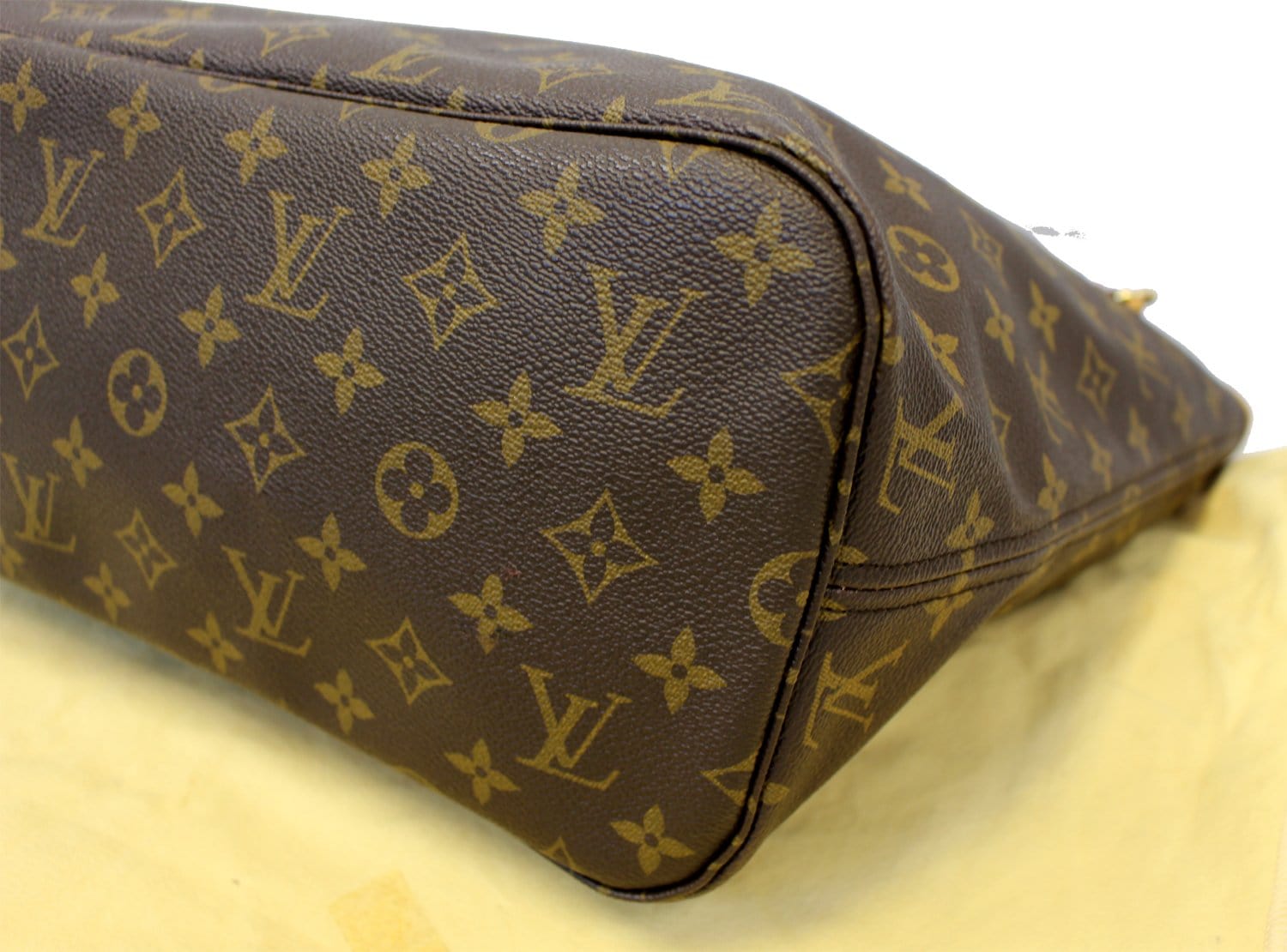 LOUIS VUITTON Neverfull MM Monogram Canvas Tote Bag Brown w/Pouch