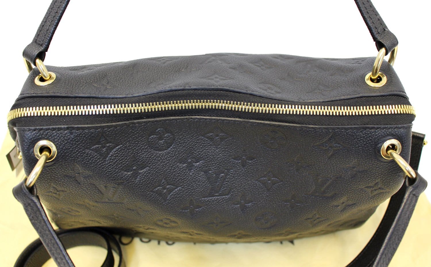 LOUIS VUITTON Ponthieu PM Empreinte Leather Shoulder Bag Black