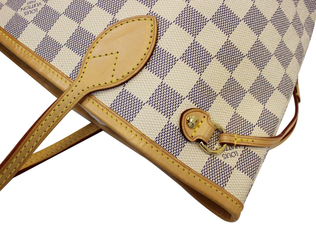 LOUIS VUITTON Neverfull PM Damier Azur Tote Shoulder Bag