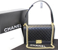 Chanel Le Boy Medium  Leather Shoulder Bag Black