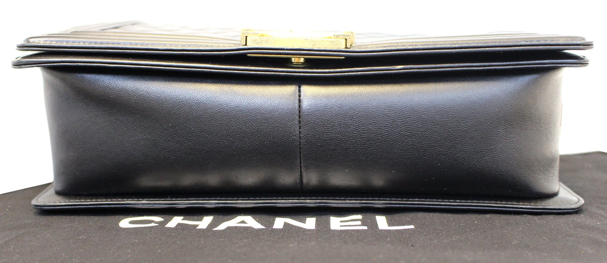 Chanel Le Boy Medium  Leather Shoulder Bag Black