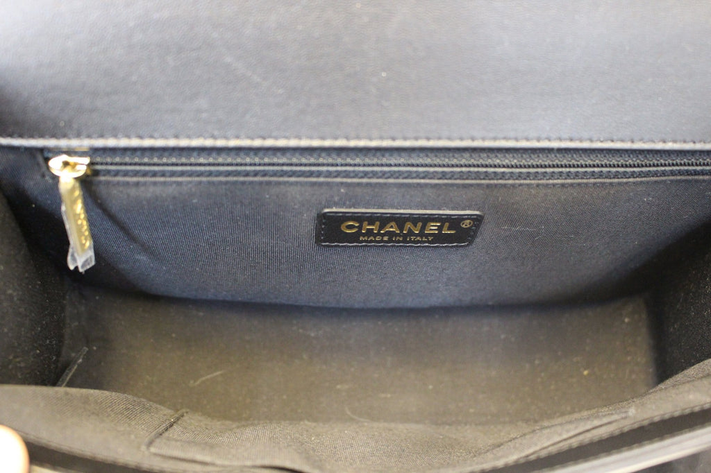 Chanel Le Boy Medium  Leather Shoulder Bag Black