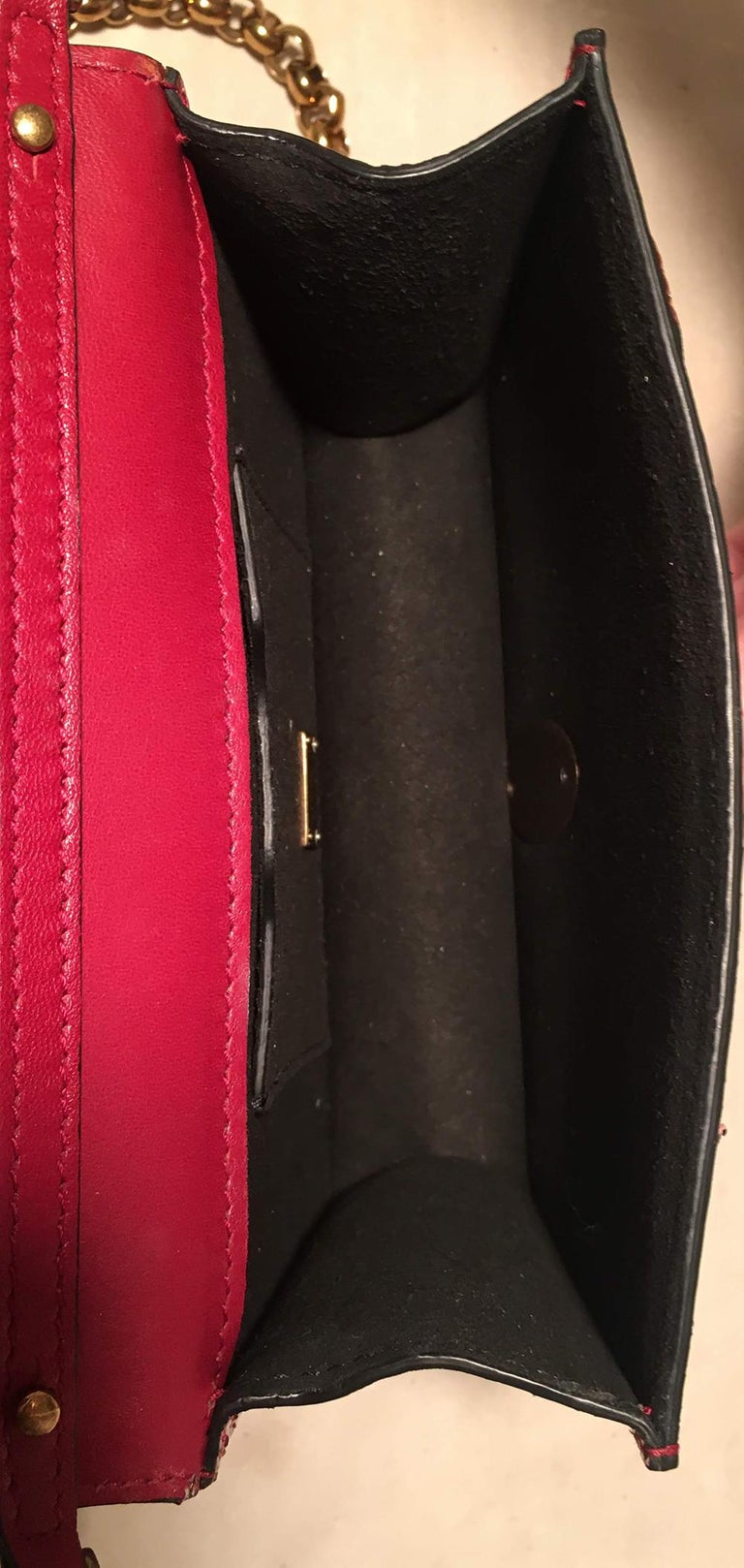 Dolce and GaBurberryana Maroon Snakeskin Keyhole Clutch Bag