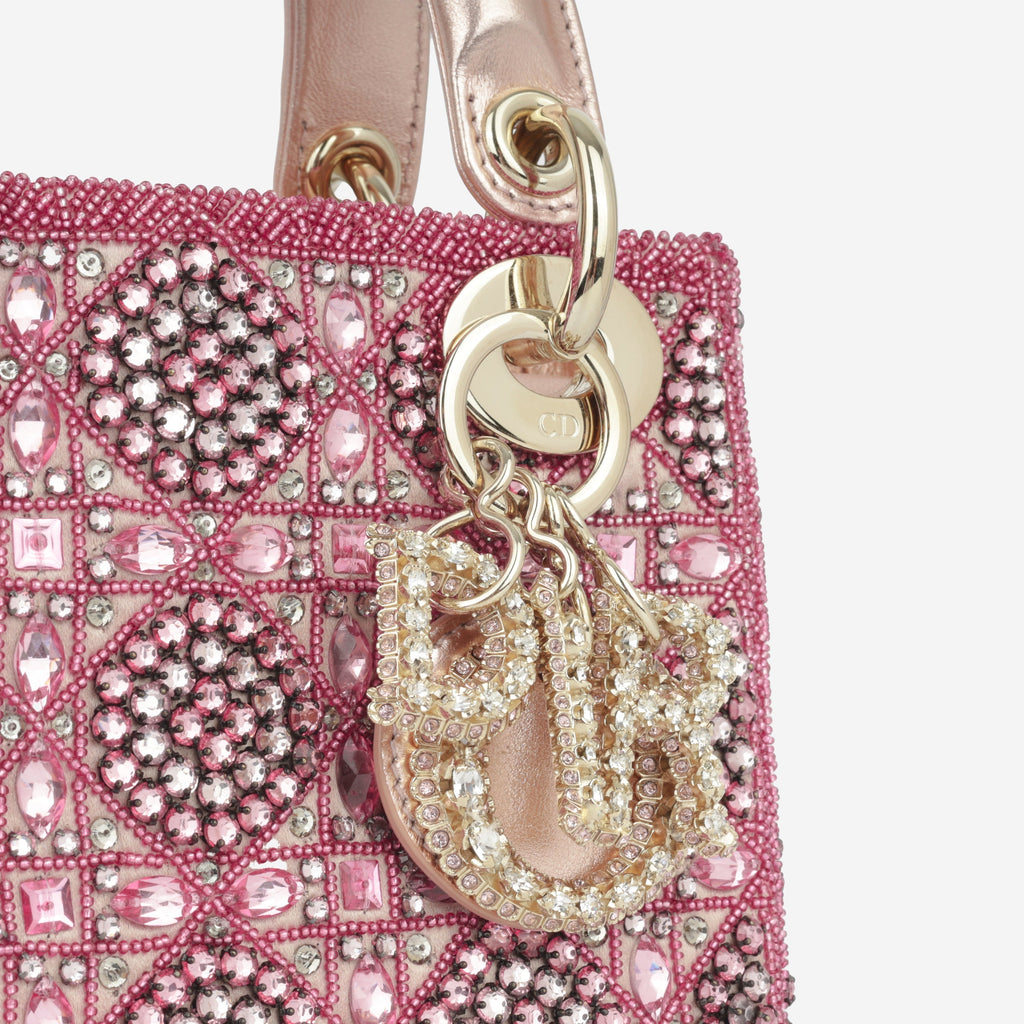 Mini Lady Dioror - Pink Crystal Beaded