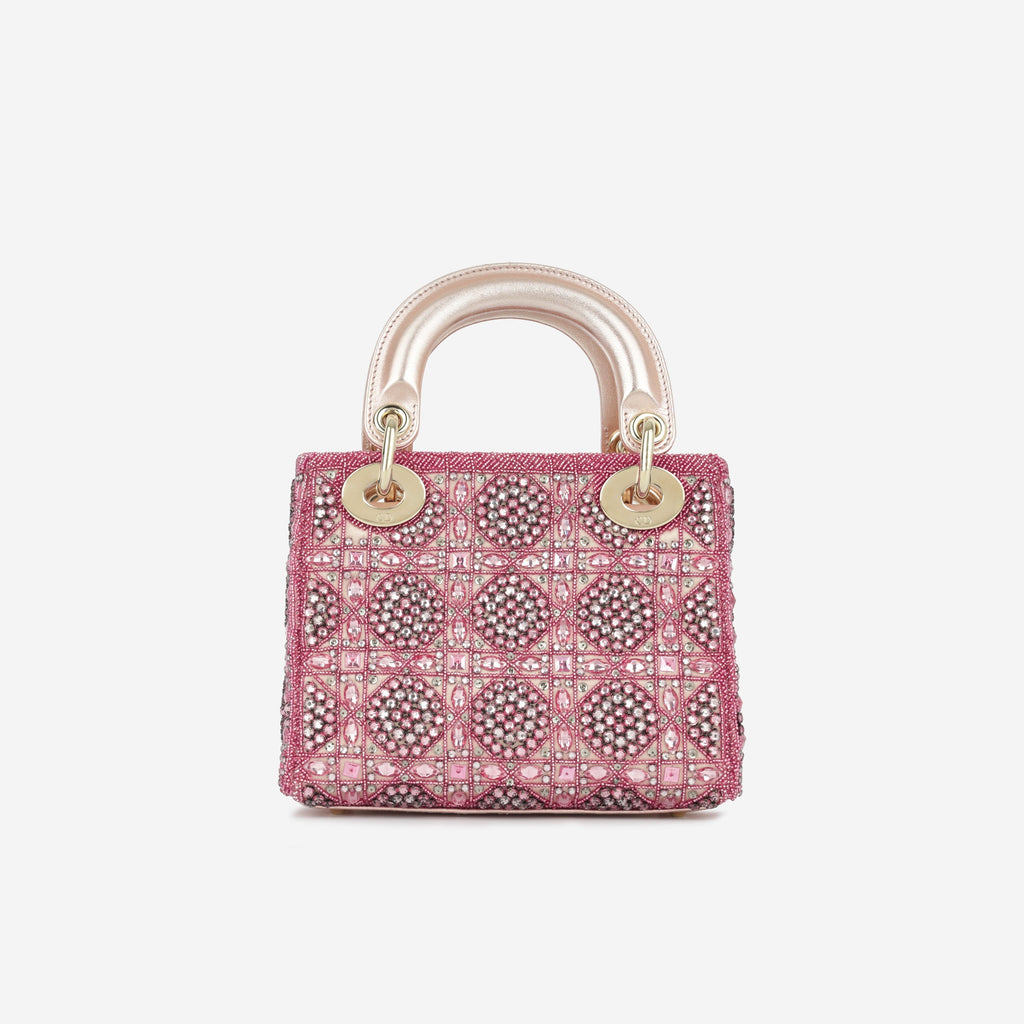 Mini Lady Dioror - Pink Crystal Beaded