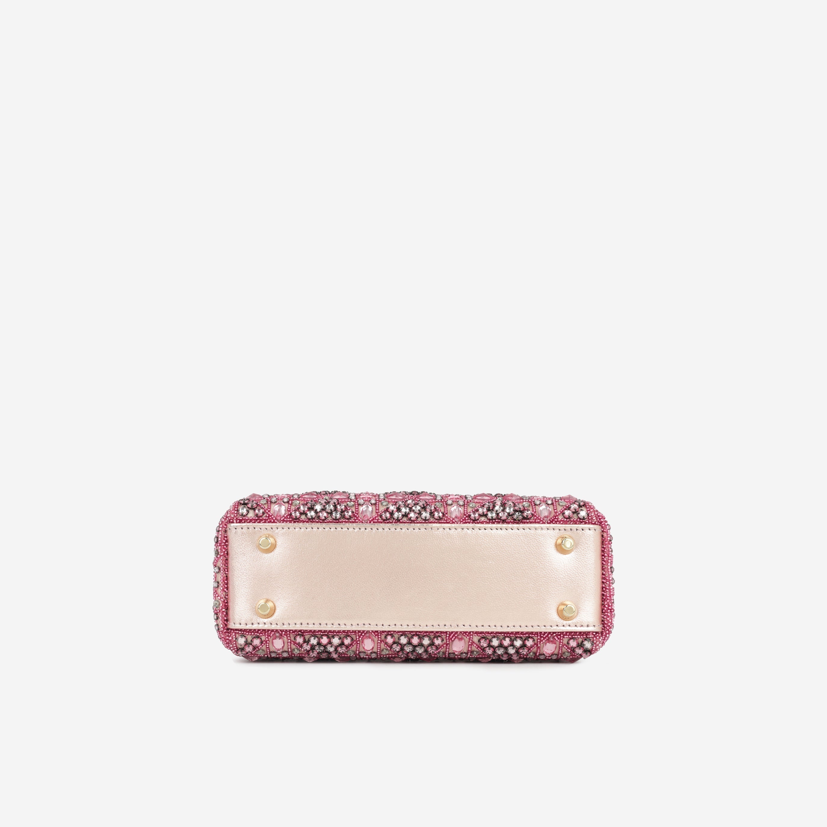 Mini Lady Dioror - Pink Crystal Beaded