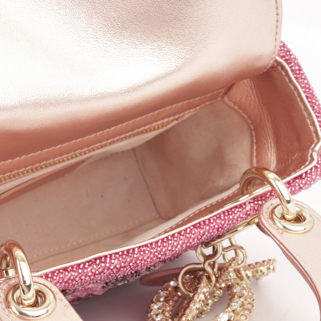 Mini Lady Dioror - Pink Crystal Beaded