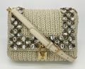 DolCeline & Gabbana Crystal Raffia Flap Shoulder Bag