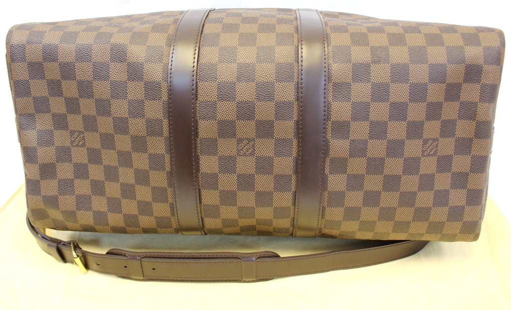 LOUIS VUITTON Keepall 45 Damier Ebene Bandouliere Travel Bag