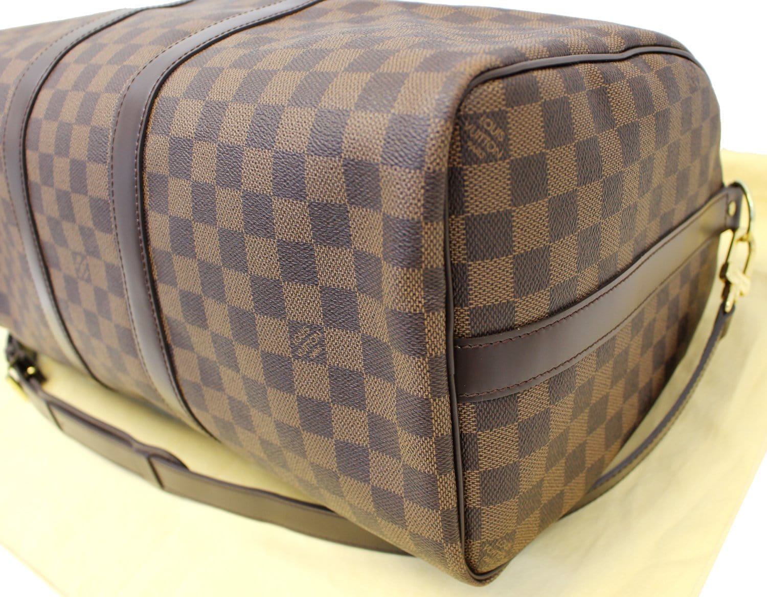 LOUIS VUITTON Keepall 45 Damier Ebene Bandouliere Travel Bag