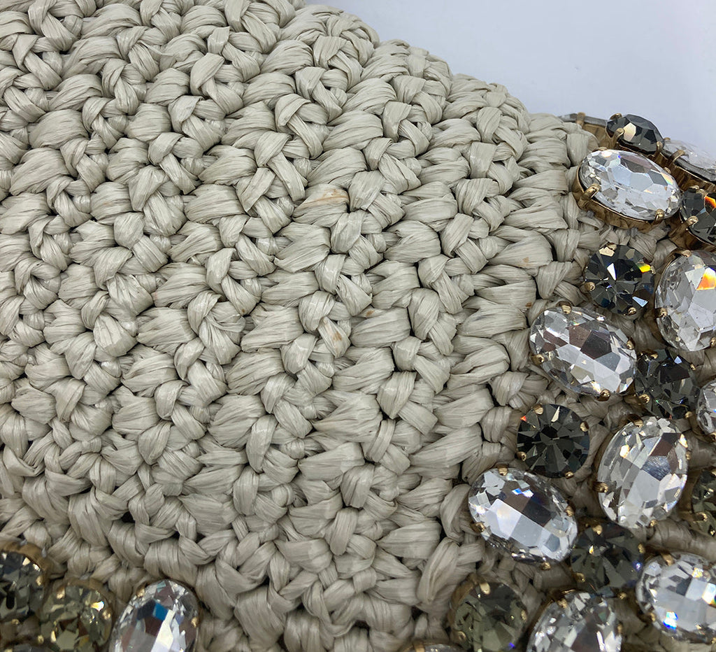 DolCeline & Gabbana Crystal Raffia Flap Shoulder Bag