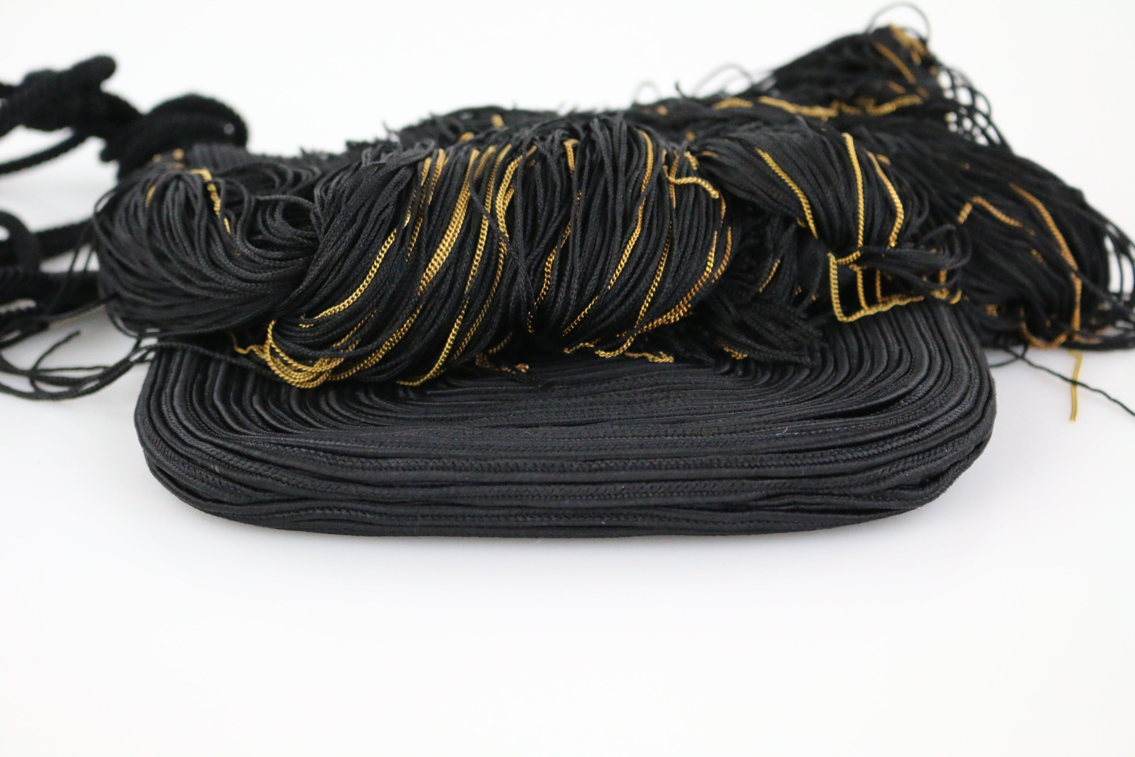 Black Woven Fringe Crossbody Bag