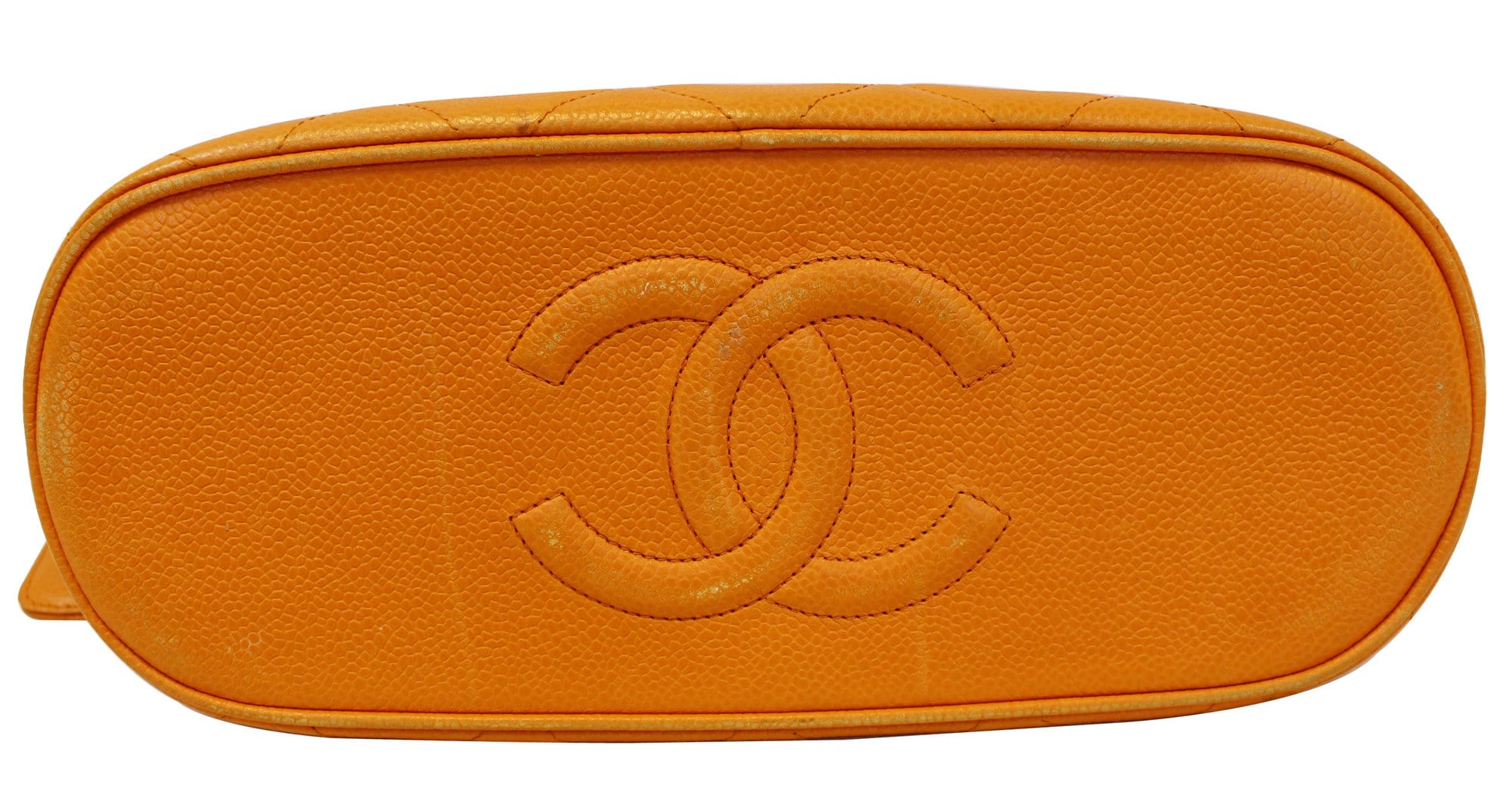 Chanel Caviar Leather Leather Orange Timeless Shoulder Bag