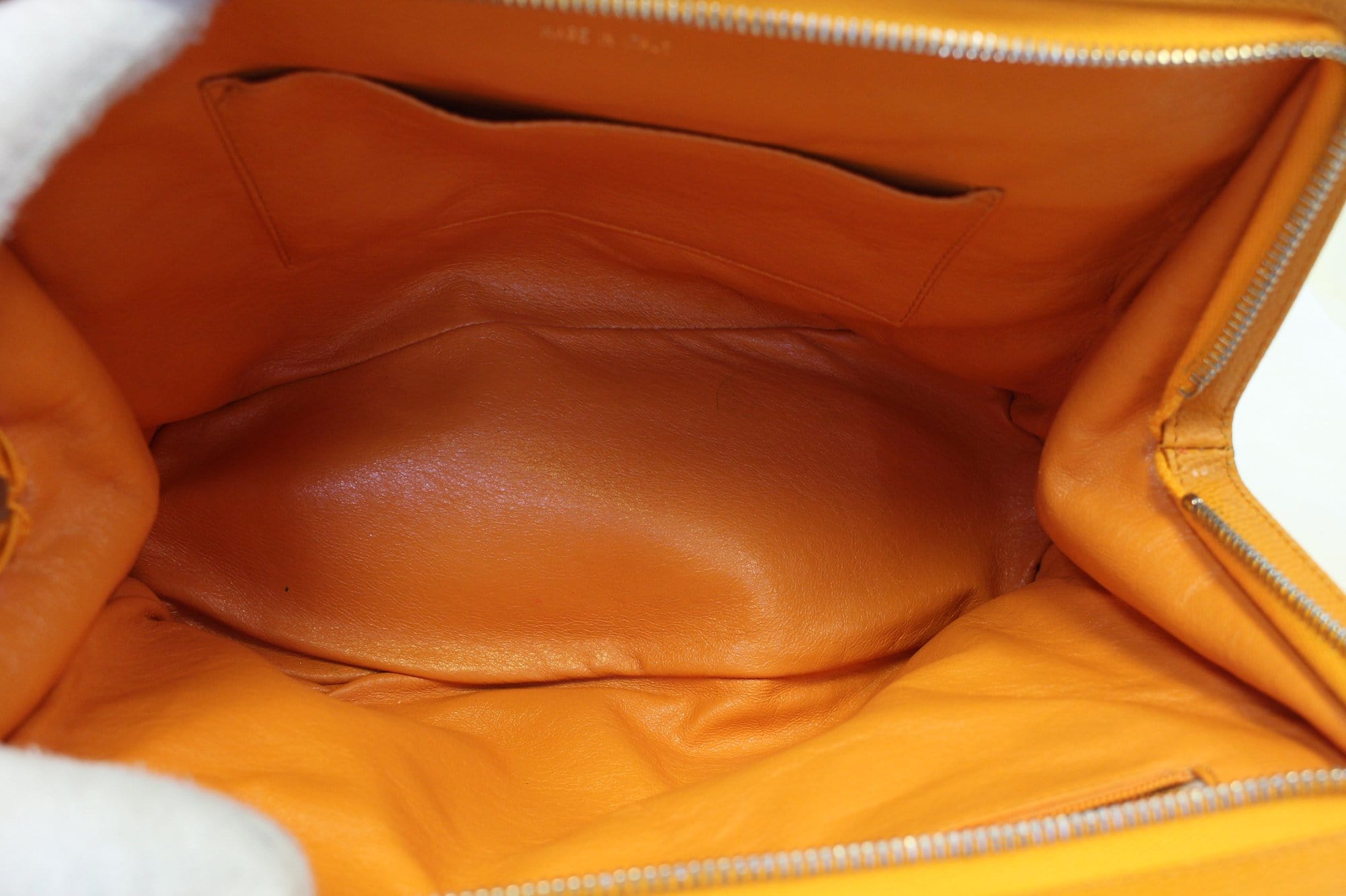 Chanel Caviar Leather Leather Orange Timeless Shoulder Bag