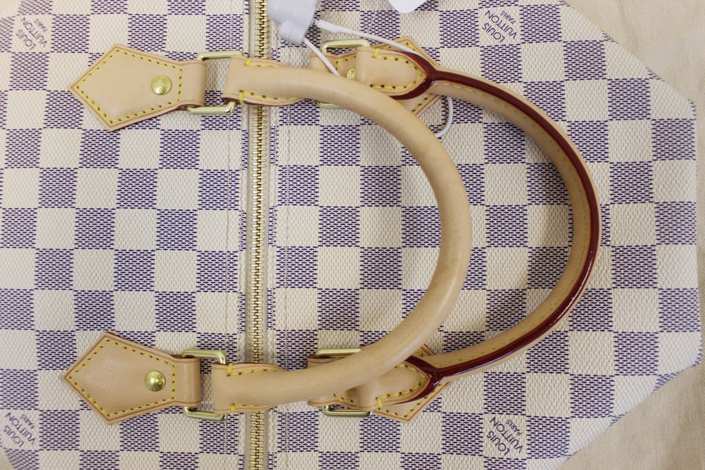 LOUIS VUITTON Speedy 30 Damier Azur Satchel Handbag