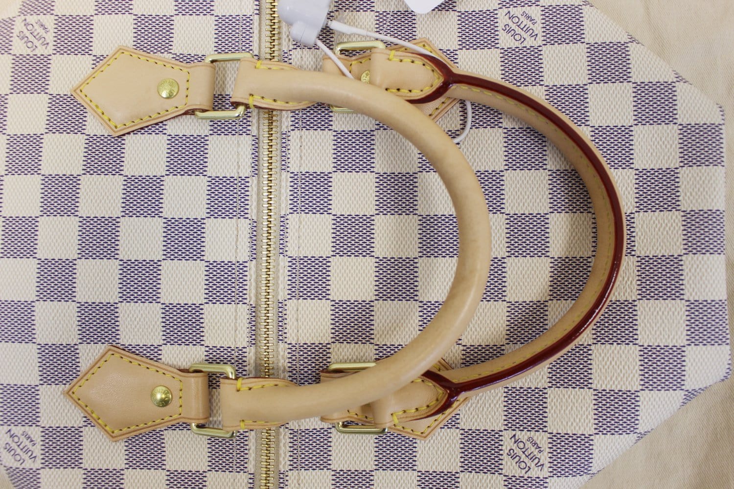 LOUIS VUITTON Speedy 30 Damier Azur Satchel Handbag