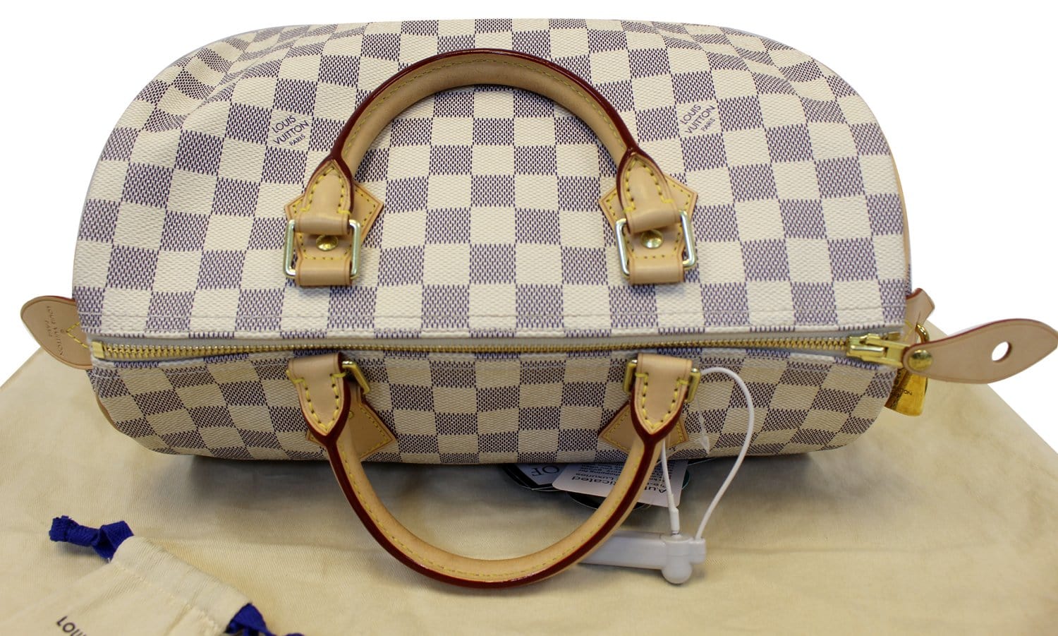 LOUIS VUITTON Speedy 30 Damier Azur Satchel Handbag