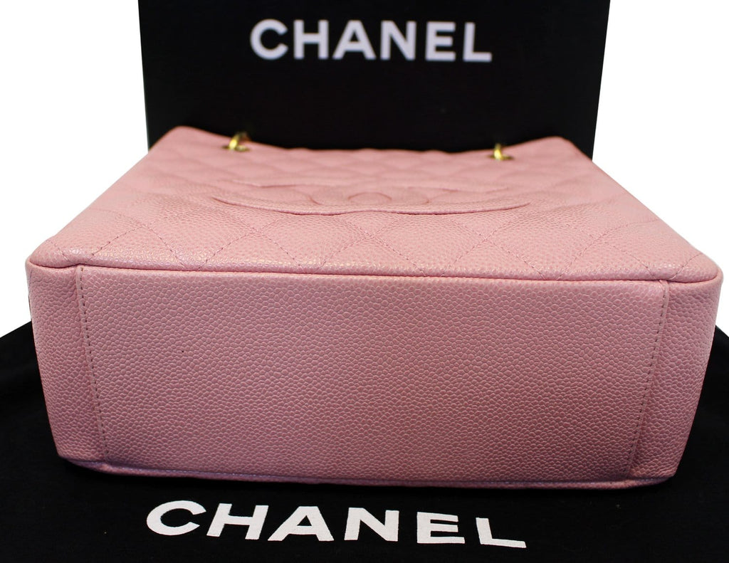 Chanel PST Petit Shopping Caviar Leather Leather Tote Bag Pink