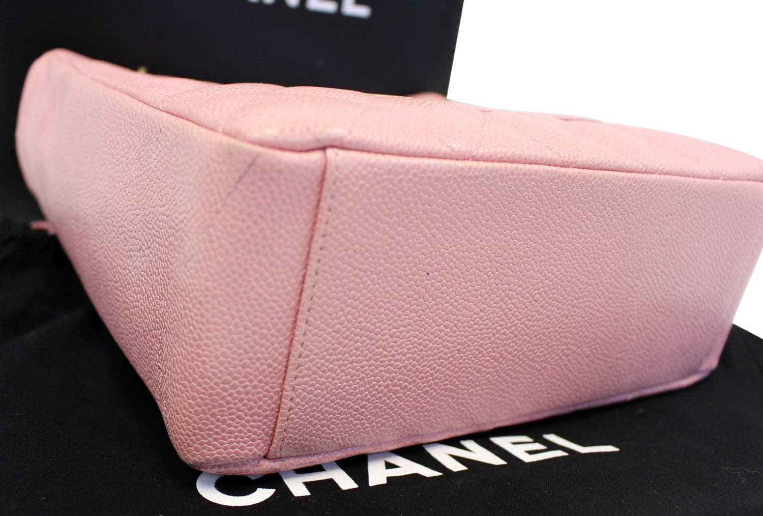 Chanel PST Petit Shopping Caviar Leather Leather Tote Bag Pink