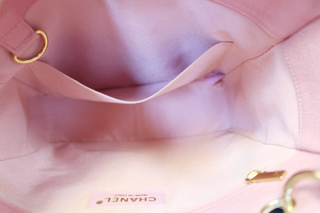 Chanel PST Petit Shopping Caviar Leather Leather Tote Bag Pink