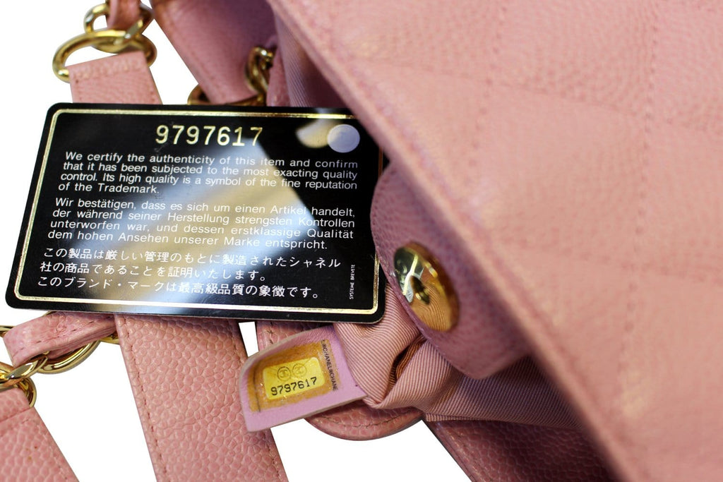 Chanel PST Petit Shopping Caviar Leather Leather Tote Bag Pink