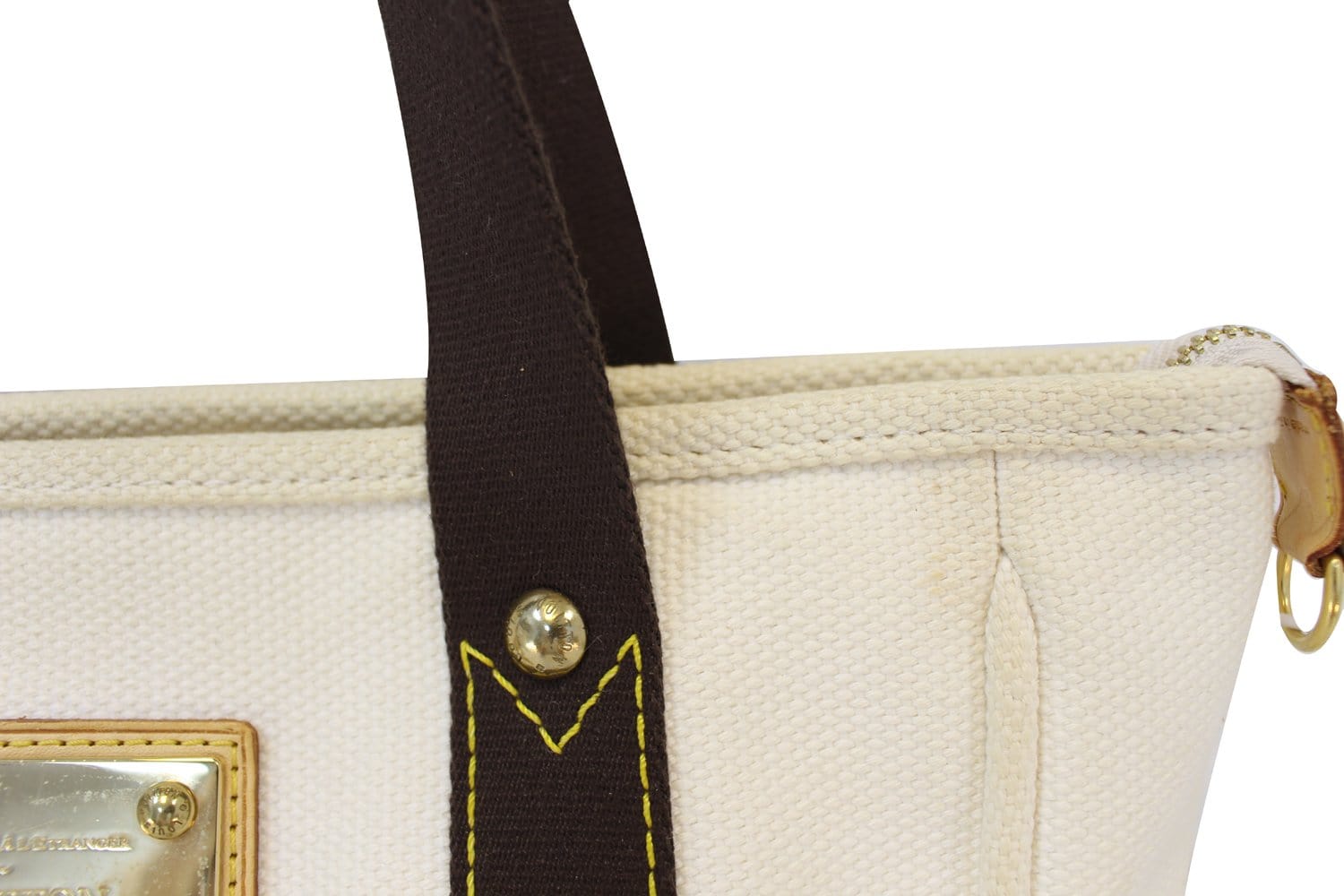 LOUIS VUITTON Limited Edition Cream Canvas Antigua Cabas MM Bag - Final Call