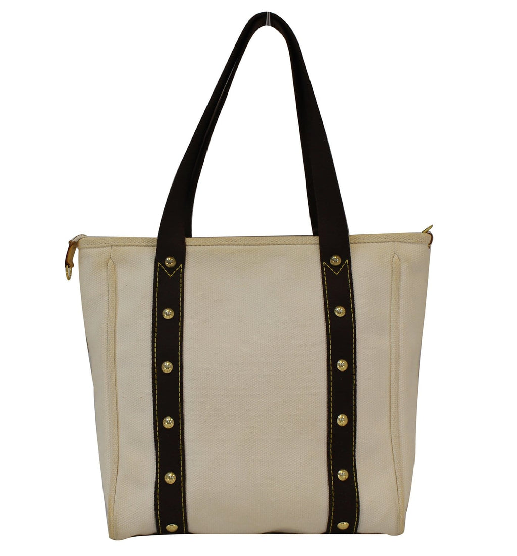 LOUIS VUITTON Limited Edition Cream Canvas Antigua Cabas MM Bag - Final Call