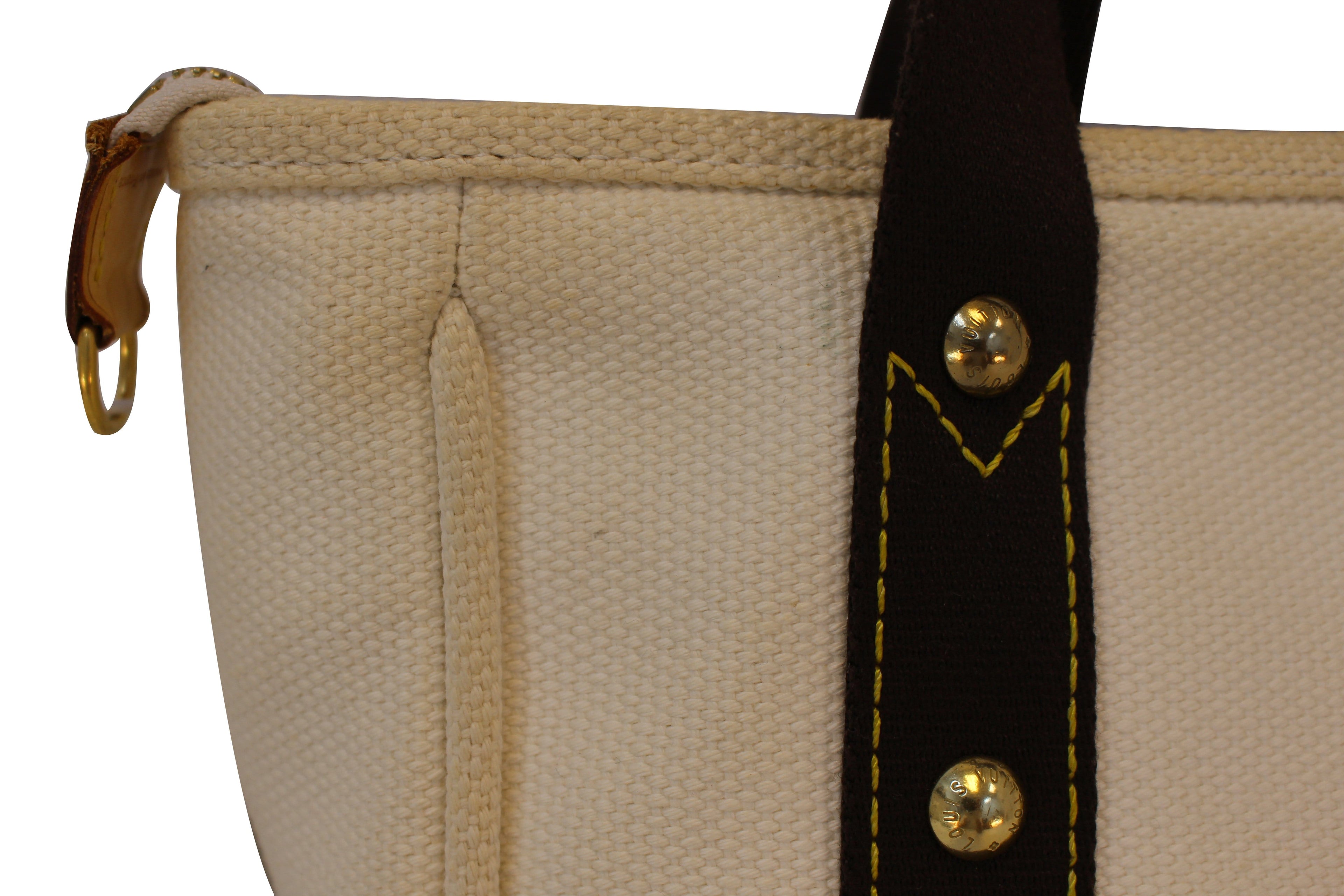 LOUIS VUITTON Limited Edition Cream Canvas Antigua Cabas MM Bag - Final Call