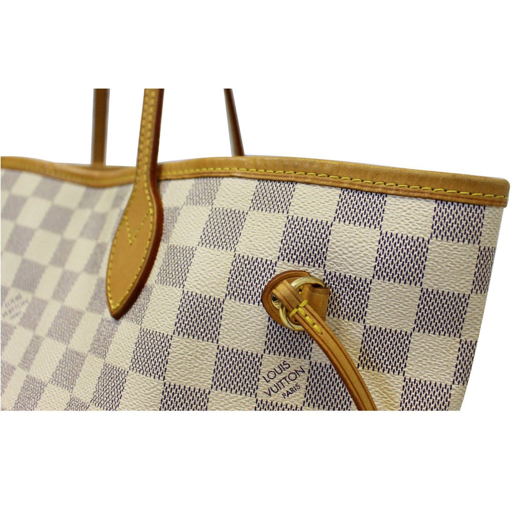 LOUIS VUITTON Neverfull MM Damier Azur Tote Shoulder Bag