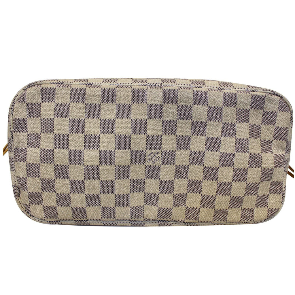 LOUIS VUITTON Neverfull MM Damier Azur Tote Shoulder Bag