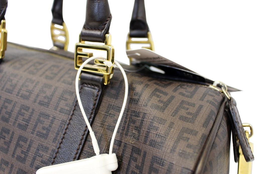 FENDI Zucchino Spalmati Canvas Forever Bauletto Boston Bag
