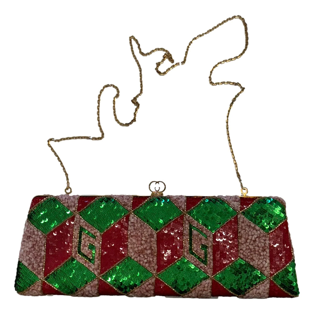 Gucci Broadway Embellished Sequins & Crystals Clutch