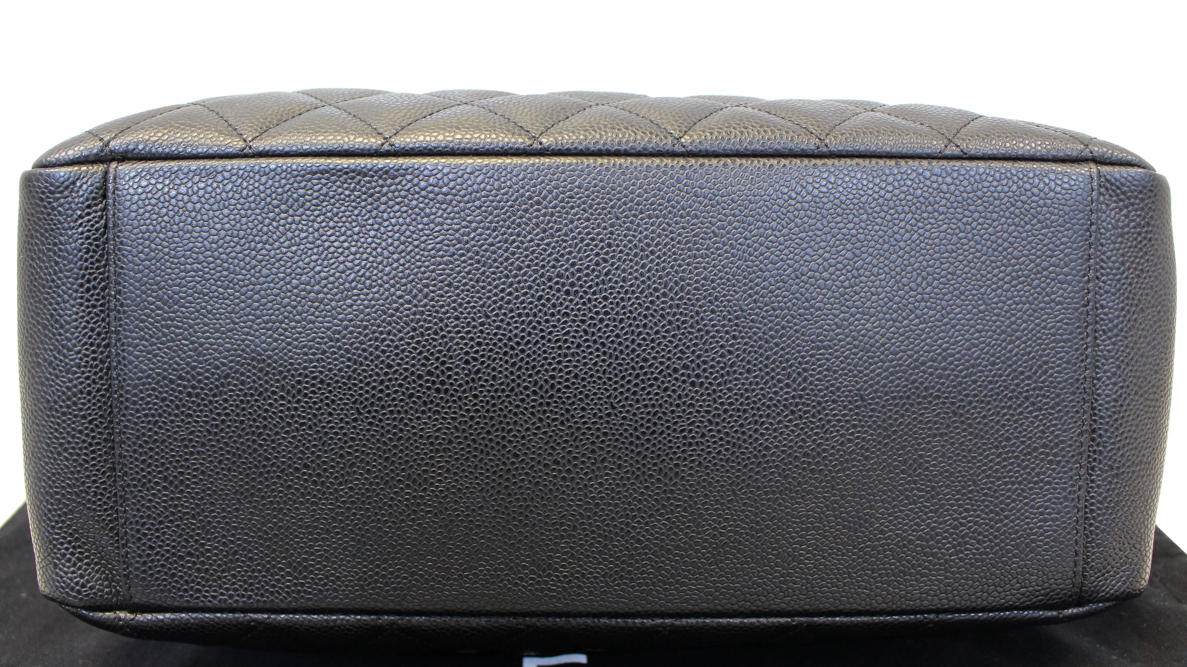 Chanel Black Caviar Leather Leather Grand Shopping Tote Bag