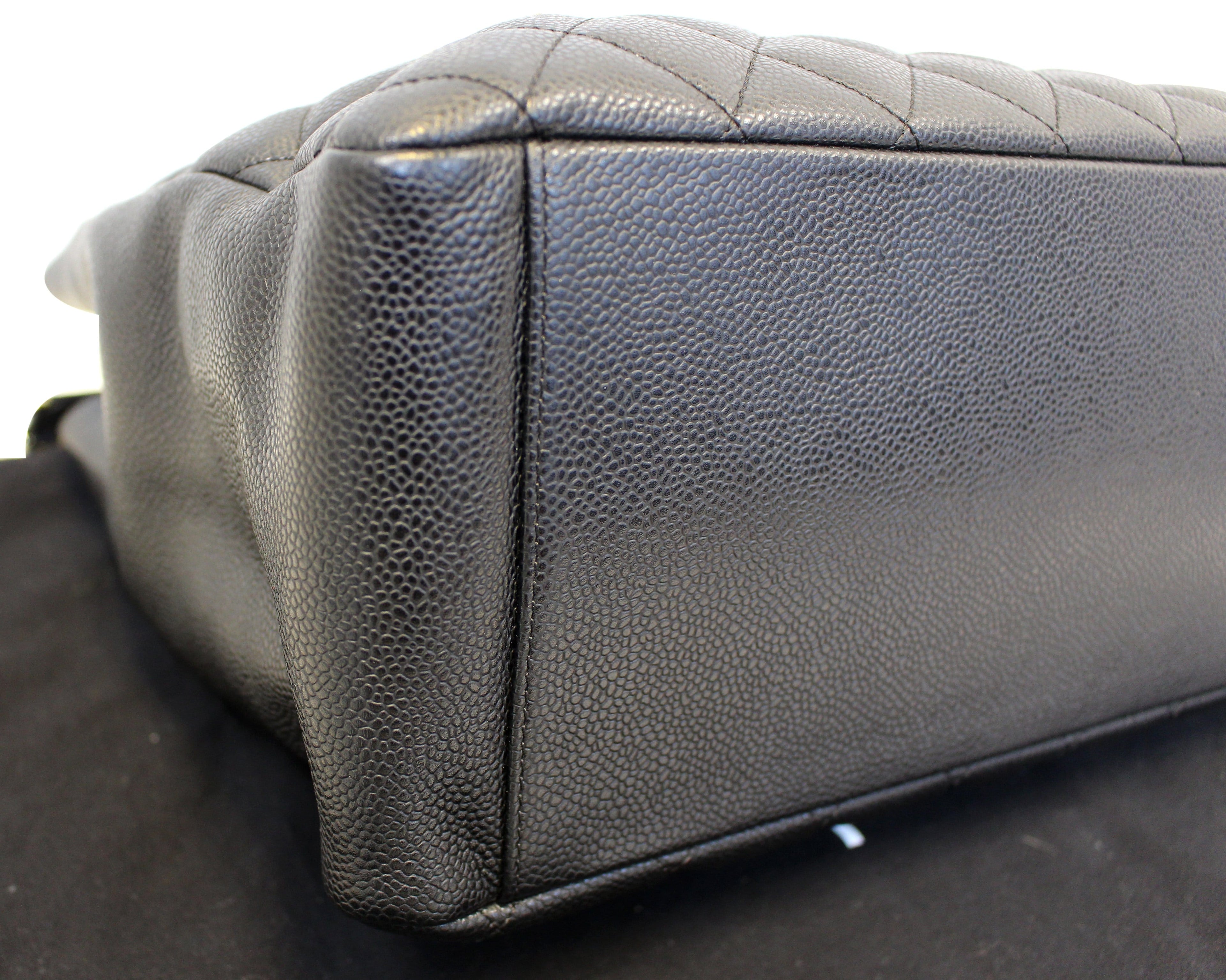 Chanel Black Caviar Leather Leather Grand Shopping Tote Bag