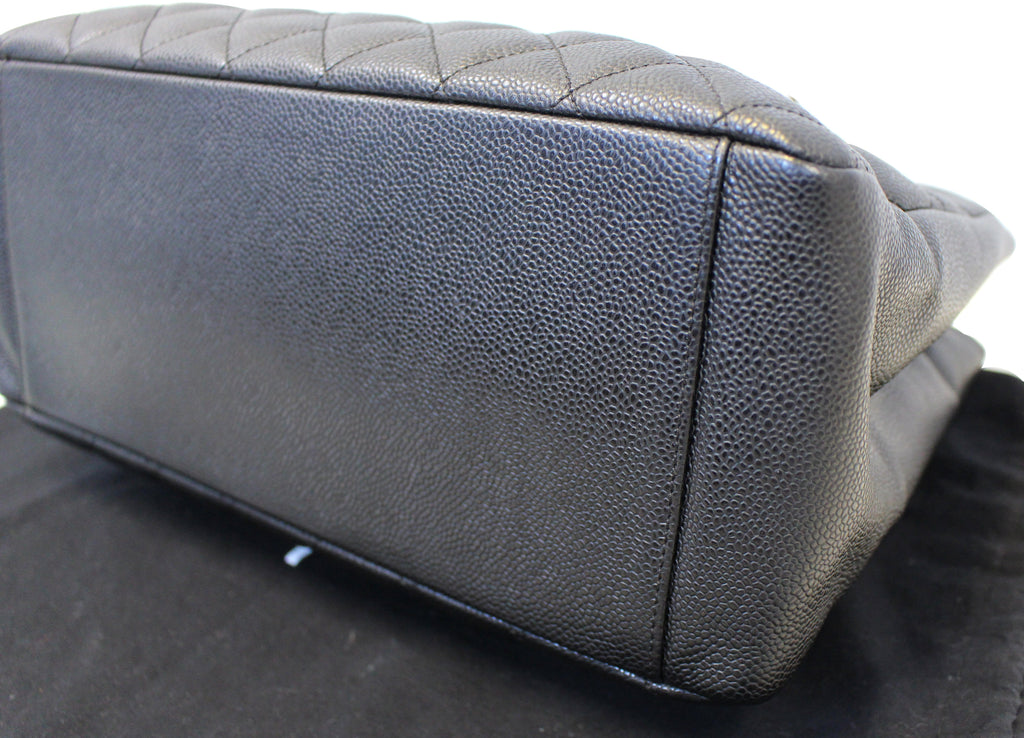 Chanel Black Caviar Leather Leather Grand Shopping Tote Bag