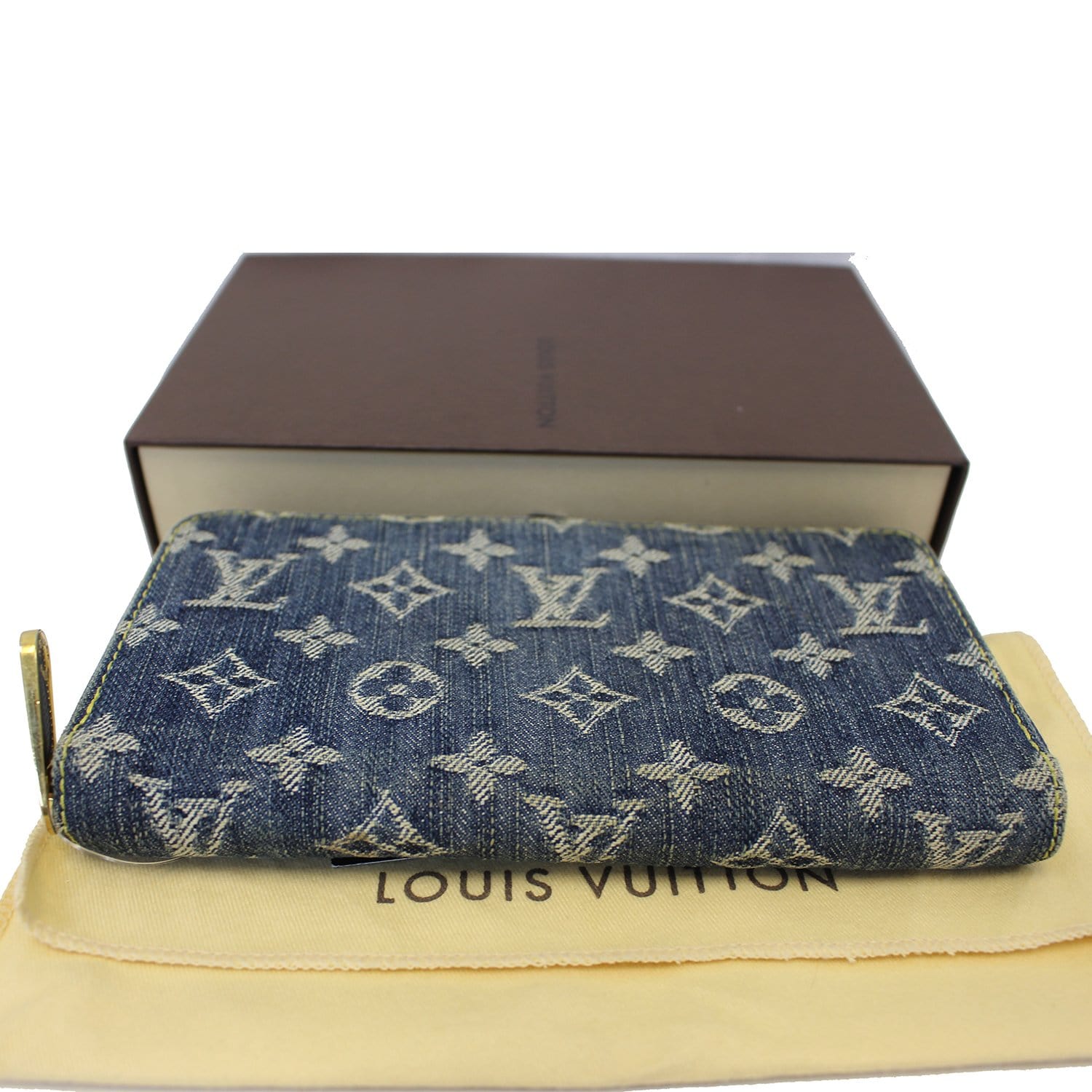 LOUIS VUITTON Blue Denim Monogram Zippy Wallet
