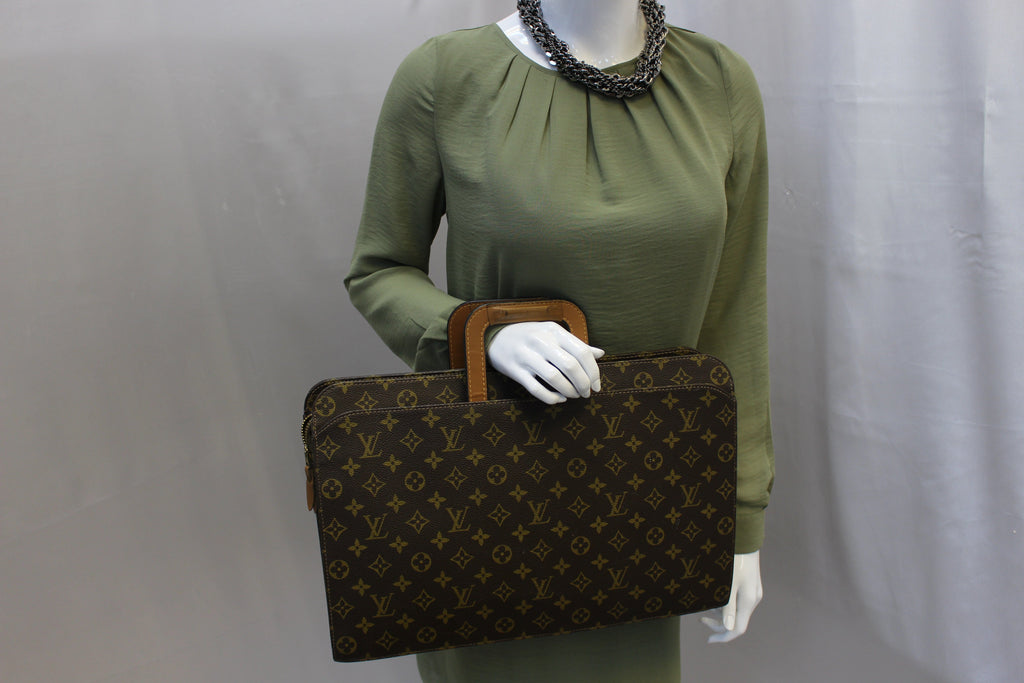 LOUIS VUITTON Monogram Canvas Brown Document Briefcase Bag