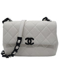 Chanel My Everything Caviar Quilted Leather Flap Shoulder Bag White