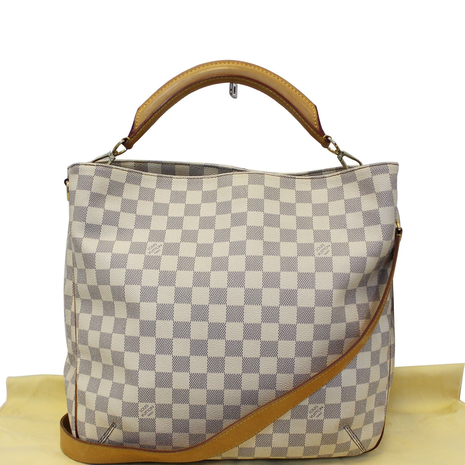 LOUIS VUITTON Soffi Damier Azur White Satchel Shoulder Bag