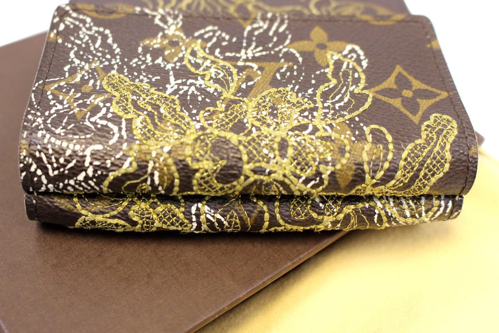 LOUIS VUITTON Gold Monogram Dentelle Trifold Wallet Limited