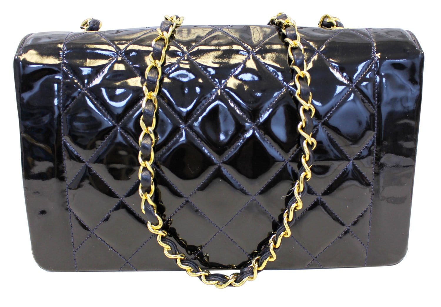Chanel Enamel Matelasse Chain CC Logo Black Shoulder Bag - Sale