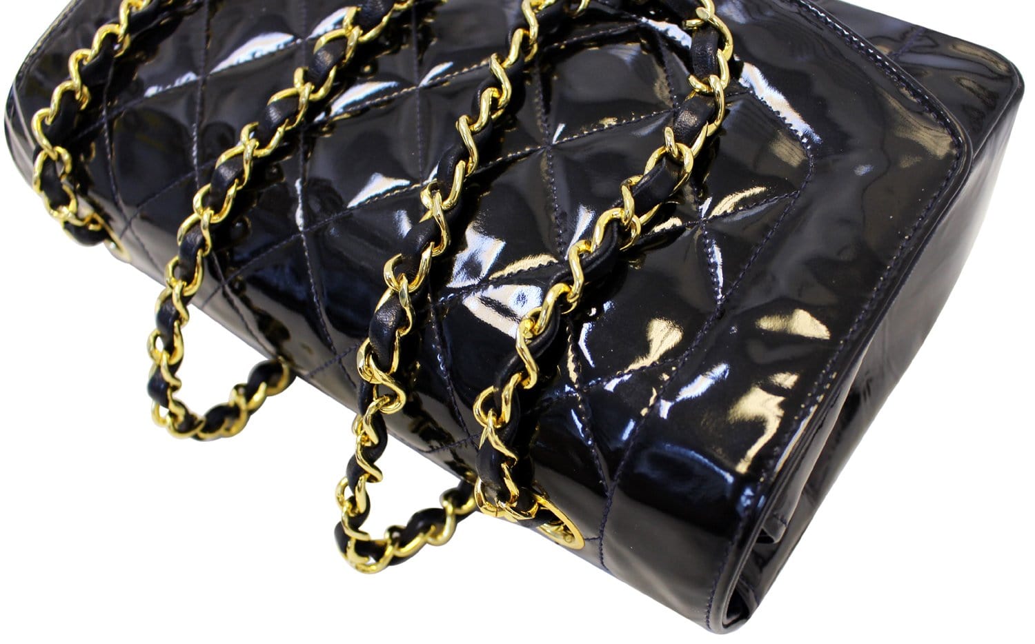 Chanel Enamel Matelasse Chain CC Logo Black Shoulder Bag - Sale