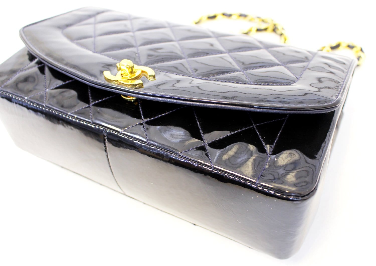 Chanel Enamel Matelasse Chain CC Logo Black Shoulder Bag - Sale