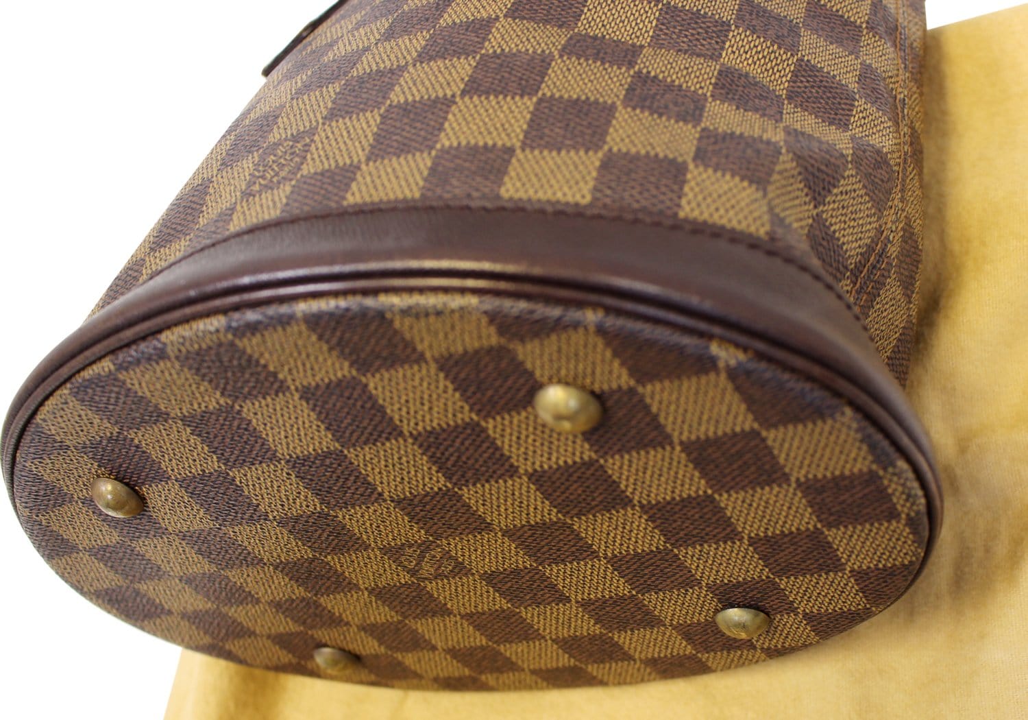 LOUIS VUITTON Damier Ebene Brown Marais Bucket Shoulder Bag - Final Call