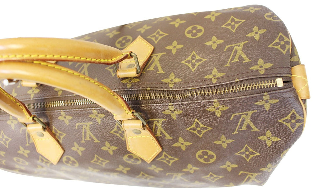 LOUIS VUITTON Monogram Canvas Speedy 40 Brown Satchel Bag